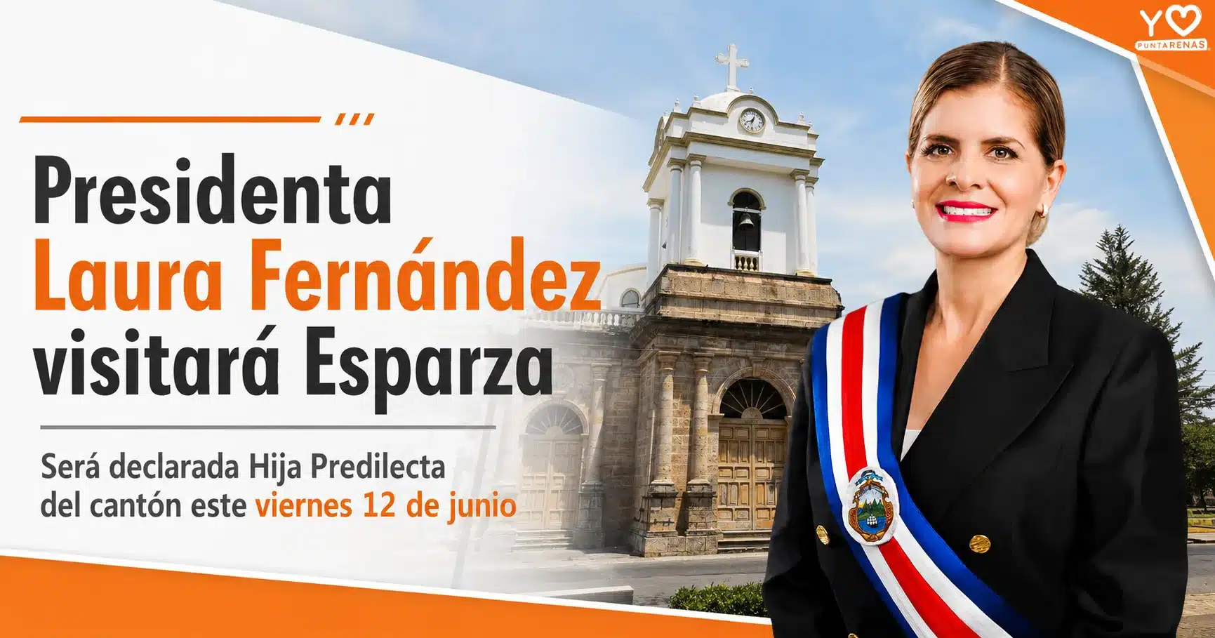 Presidenta Laura Fernández Delgado visitará Esparza para ser declarada Hija Predilecta del cantón.